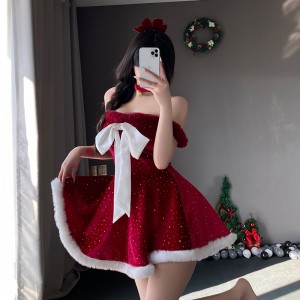 New Christmas costumes. Christmas - themed clothing for cross - border foreign trade wholesale. Plush Christmas battle robes. Sexy red dresses for the New Year366 price:$199.99